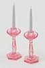 Dollhouse Miniature Candlesticks, Pink