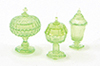 Dollhouse Miniature Candy Dishes, 3Pc Green