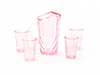 Dollhouse Miniature Pitcher W/4 Glasses, Pink