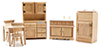 Dollhouse Miniature Kitchen Set, 6 pc, Oak