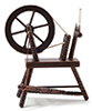 Dollhouse Miniature Spinning Wheel, Walnut