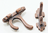 Dollhouse Miniature Wall Hooks, 4Pk, Oil Rubbed Bronze