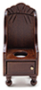 Dollhouse Miniature Potty Chair with Pot, Walnut