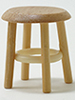 Dollhouse Miniature Stool, Oak