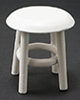 Dollhouse Miniature Stool, White