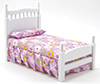 Dollhouse Miniature Single Bed, White