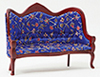 Victorian Sofa, Mahogany with Blue Floral Fabric