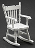 Dollhouse Miniature Rocking Chair, White