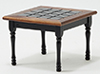 Square Kitchen Table, Black with Walnut Trim