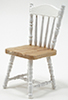 Dollhouse Miniature Chair, Oak/White