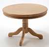 Dollhouse Miniature Round Pedestal Table, Oak