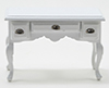 Desk, White With Pewter Hardware