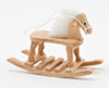 Dollhouse Miniature Rocking Horse, Oak