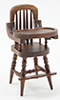 Dollhouse Miniature High Chair, Walnut