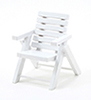 Dollhouse Miniature Outdoor Chair, White