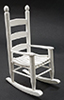 Dollhouse Miniature Rocker, White