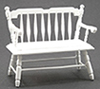 Dollhouse Miniature Deacon Bench, White