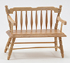 Dollhouse Miniature Deacon Bench, Oak