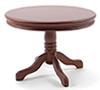 Dollhouse Miniature Round Pedestal Table, Walnut