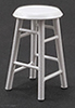 Dollhouse Miniature Bar Stool, White