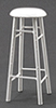 Bar Stool, 3 In, White