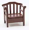 Dollhouse Miniature Garden Chair, Walnut