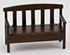 Dollhouse Miniature Garden Bench, Walnut