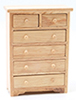 Dollhouse Miniature Chest Of Drawers, Oak