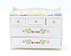 Dollhouse Miniature Changing Table, White, Abc Decal