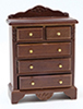 Dollhouse Miniature Chest Of Drawers, Walnut