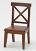 Dollhouse Miniature Cross Buck Chair, Walnut