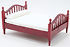 Dollhouse Miniature Double Bed, Mahogany