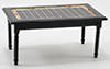 Dollhouse Miniature Kitchen Table, Black With Tile Decal
