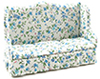 Dollhouse Miniature Sofa, Floral Fabric