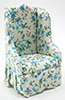 Dollhouse Miniature Chair, Floral Fabric
