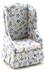 Dollhouse Miniature Chair, Floral Fabric