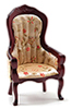 Victorian Gent's Chair, Mahogany Floral Fabric