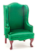 Chair, Mahogany with Emerald Green Fabric