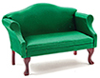 Sofa, Mahogany with Emerald Green Fabric