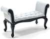 Settee, Black With Gray Fabric