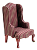 Chair, Mahogany with Stripe Fabric
