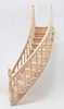 Dollhouse Miniature Stairs, 2-Rail, Left Curve, Assembled