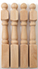 Dollhouse Miniature Newel Posts, 4/Pk