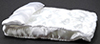 Dollhouse Miniature Mattress with Pillows, White Fabric