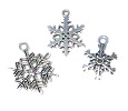 Silver Snowflake Ornament, Pkg. 3