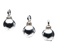 Shiny Silver Ornaments, Pkg. 3