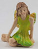 Dollhouse Miniature Fairy Sitting, Lime Green Dress