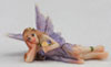 Dollhouse Miniature Small Fairy, Laying Down, Purple Dress