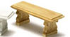 Dollhouse Miniature Stone Bench 2Pcs Tan