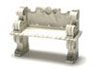 Dollhouse Miniature Victorian Bench, Gray/2Pc